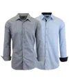 Galaxy By Harvic Men's 2-pack Slim Fit Solid Dress Shirt In Blue