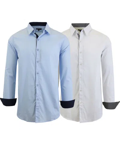 Galaxy By Harvic Men's 2-pack Slim Fit Solid Dress Shirt In Multi