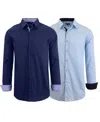 Galaxy By Harvic Men's 2-pack Slim Fit Solid Dress Shirt In Blue