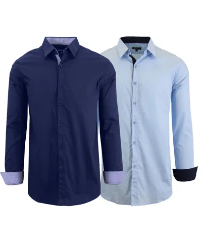 Galaxy By Harvic Men's 2-pack Slim Fit Solid Dress Shirt