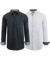 Galaxy By Harvic Men's 2-pack Slim Fit Solid Dress Shirt In Black