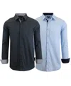 Galaxy By Harvic Men's 2-pack Slim Fit Solid Dress Shirt