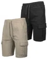 Galaxy By Harvic Men's 2-pack Super Flex Stretch Cargo Jogger Shorts In Multi