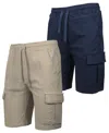 Galaxy By Harvic Men's 2-pack Super Flex Stretch Cargo Jogger Shorts In Multi