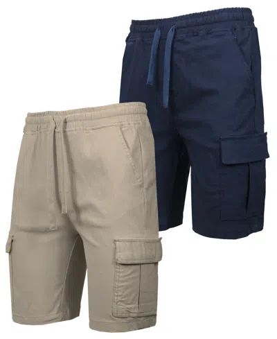 Galaxy By Harvic Men's 2-pack Super Flex Stretch Cargo Jogger Shorts In Multi
