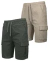 Galaxy By Harvic Men's 2-pack Super Flex Stretch Cargo Jogger Shorts In Green