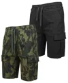 Galaxy By Harvic Men's 2-pack Super Flex Stretch Cargo Jogger Shorts In Multi