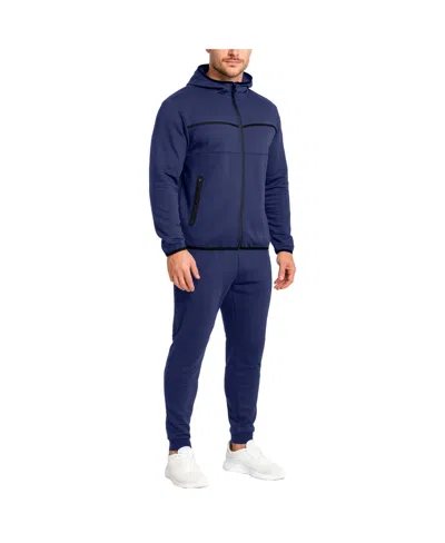 Galaxy By Harvic Men's 2-piece Hoodie And Jogger Sweatpants Set In Blue