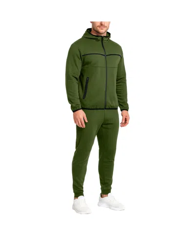 Galaxy By Harvic Men's 2-piece Hoodie And Jogger Sweatpants Set In Green