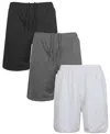 Galaxy By Harvic Men's 3-pack Jump Start Lightweight Breathable Moisture Wicking Mesh Shorts In Multi