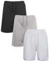 Galaxy By Harvic Men's 3-pack Jump Start Lightweight Breathable Moisture Wicking Mesh Shorts In Multi