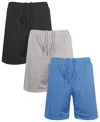 Galaxy By Harvic Men's 3-pack Jump Start Lightweight Breathable Moisture Wicking Mesh Shorts In Multi