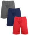 Galaxy By Harvic Men's 3-pack Jump Start Lightweight Breathable Moisture Wicking Mesh Shorts In Multi