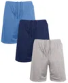 Galaxy By Harvic Men's 3-pack Jump Start Lightweight Breathable Moisture Wicking Mesh Shorts In Multi