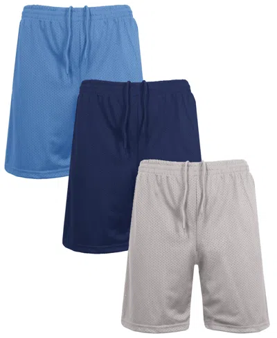 GALAXY BY HARVIC MEN'S 3-PACK JUMP START LIGHTWEIGHT BREATHABLE MOISTURE WICKING MESH SHORTS
