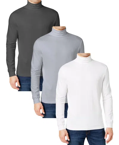 Galaxy By Harvic Men's 3-pack Long Sleeve Turtle Neck T-shirt In Multi
