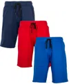 Galaxy By Harvic Men's 3-pack Tech Fleece Performance With Heat Seal Zipper Pocket Shorts