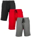 Galaxy By Harvic Men's 3-pack Tech Fleece Performance With Heat Seal Zipper Pocket Shorts In Multi