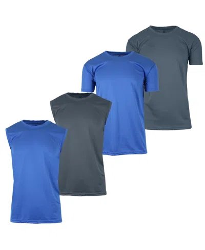 Galaxy By Harvic Men's 4-pack Crewneck Regular Fit T-shirt In Blue