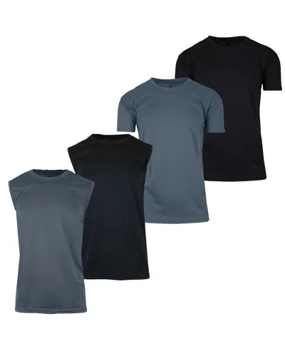 Galaxy By Harvic Men's 4-pack Crewneck Regular Fit T-shirt In Black