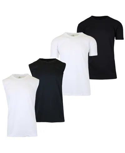 Galaxy By Harvic Men's 4-pack Crewneck Regular Fit T-shirt In Black