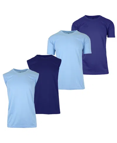 Galaxy By Harvic Men's 4-pack Crewneck Regular Fit T-shirt In Blue