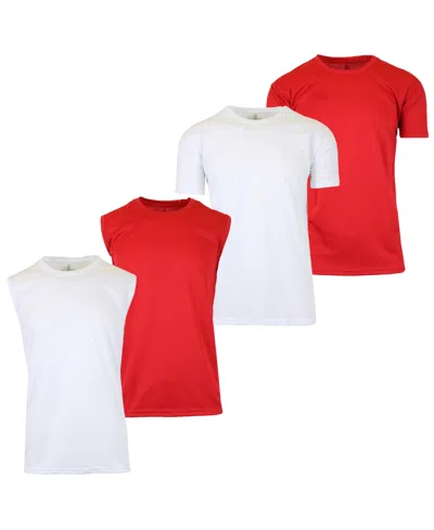 Galaxy By Harvic Men's 4-pack Crewneck Regular Fit T-shirt In Red