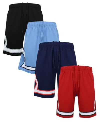 Galaxy By Harvic Men's 4-pack Lightweight Breathable Moisture Wicking Mesh Shorts In Multi