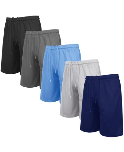 GALAXY BY HARVIC MEN'S 5-PACK LIGHTWEIGHT BREATHABLE MOISTURE WICKING MESH SHORTS