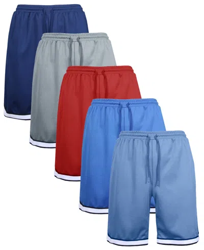 GALAXY BY HARVIC MEN'S 5-PACK LIGHTWEIGHT BREATHABLE MOISTURE WICKING MESH SHORTS