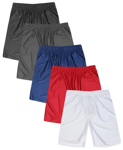 Galaxy By Harvic Men's 5-pack Lightweight Breathable Moisture Wicking Mesh Shorts In Multi