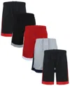 Galaxy By Harvic Men's 5-pack Lightweight Breathable Moisture Wicking Mesh Shorts In Multi