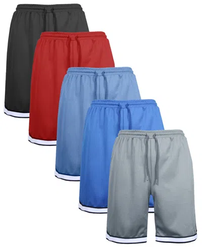 GALAXY BY HARVIC MEN'S 5-PACK LIGHTWEIGHT BREATHABLE MOISTURE WICKING MESH SHORTS