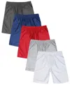 Galaxy By Harvic Men's 5-pack Lightweight Breathable Moisture Wicking Mesh Shorts In Multi