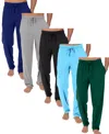 Galaxy By Harvic Men's 5-pack Modern Fit Classic Lounge Pants In Multi