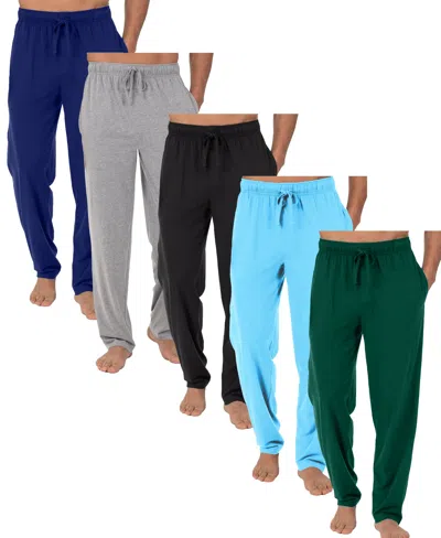 Galaxy By Harvic Men's 5-pack Modern Fit Classic Lounge Pants In Multi