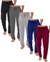 Galaxy By Harvic Men's 5-pack Modern Fit Classic Lounge Pants In Multi