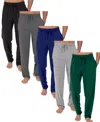 Galaxy By Harvic Men's 5-pack Modern Fit Classic Lounge Pants In Multi
