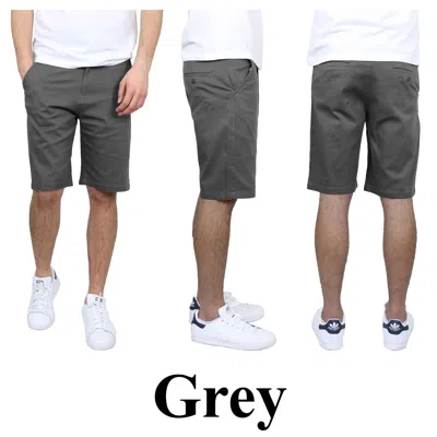 Galaxy By Harvic Men's 5-pocket Flat-front Slim-fit Stretch Chino Shorts In Blue