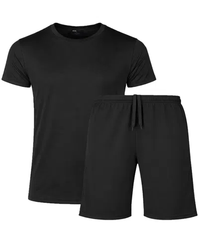 Galaxy By Harvic Men's Athletic T-shirt And Shorts, 2-piece Set In Black