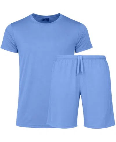 Galaxy By Harvic Men's Athletic T-shirt And Shorts, 2-piece Set In Blue