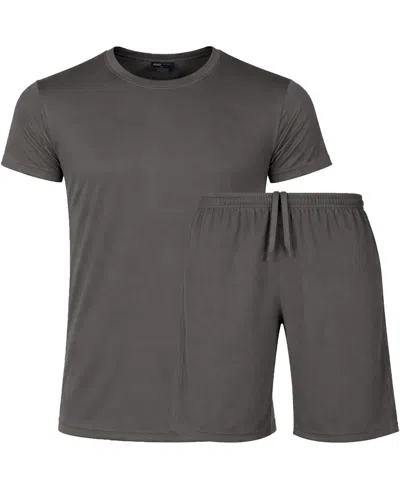 Galaxy By Harvic Men's Athletic T-shirt And Shorts, 2-piece Set In Gray