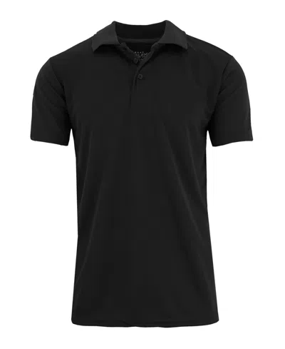 Galaxy By Harvic Men's Big & Tall Dry Fit Moisture-wicking Polo Shirt In Black