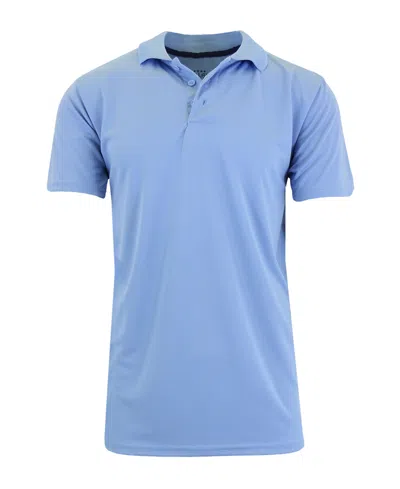Galaxy By Harvic Men's Big & Tall Dry Fit Moisture-wicking Polo Shirt In Blue