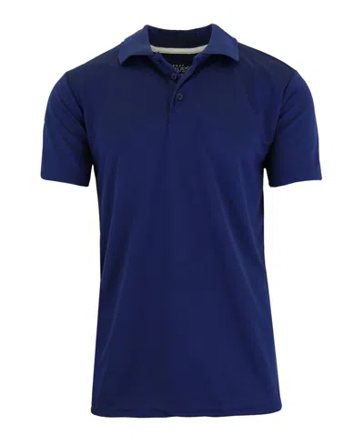 Galaxy By Harvic Men's Big & Tall Dry Fit Moisture-wicking Polo Shirt In Blue