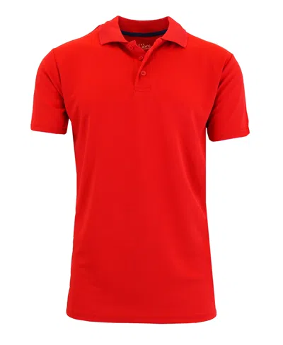 Galaxy By Harvic Men's Big & Tall Dry Fit Moisture-wicking Polo Shirt In Red