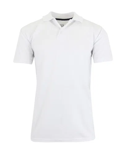 Galaxy By Harvic Men's Big & Tall Dry Fit Moisture-wicking Polo Shirt In White