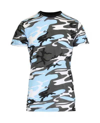 Galaxy By Harvic Men's Camo Printed Short Sleeve Crew Neck T-shirt In Light Blue Camo