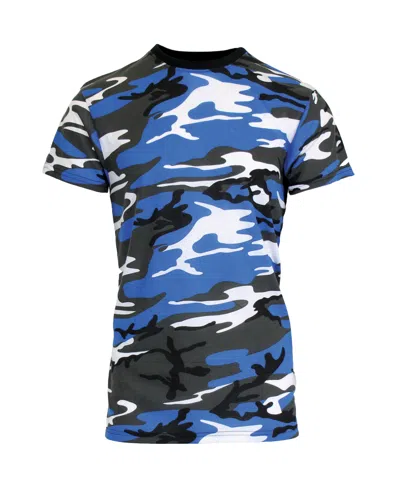 Galaxy By Harvic Men's Camo Printed Short Sleeve Crew Neck T-shirt In Royal Camo