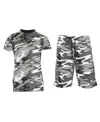 Galaxy By Harvic Men's Camo Short Sleeve T-shirt And Shorts, 2-piece Set In Urban Camo